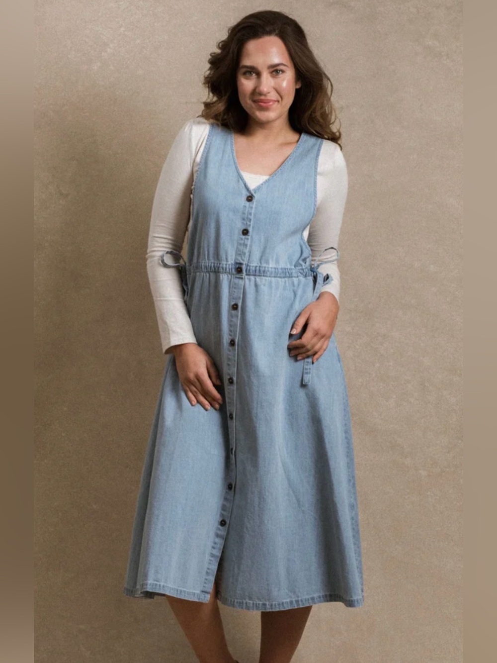 Neuflora Harpswell Denim Tie Jumper Dress size Large